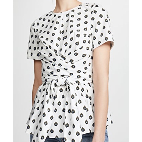 DVF GLORIA TOP IN FLEUR DOT IVORY SIZE Small - Picture 2 of 12